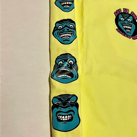 💚💚 Santa Cruz x Herschel Supply Co. Canvas ToteBag,neon green-yellow ~17” - Picture 3 of 6